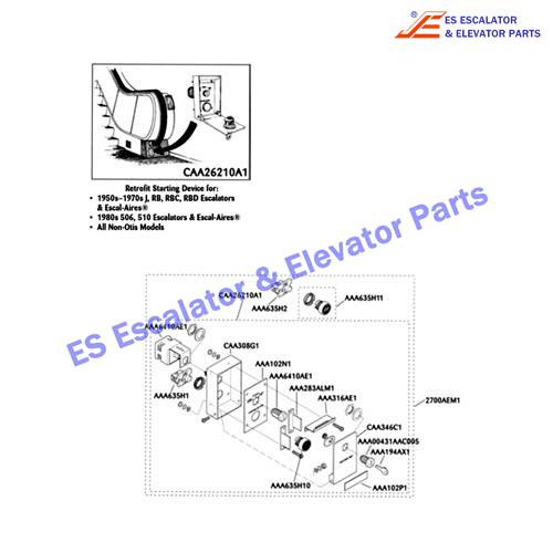CAA316AE1 Escalator Keyswitches Parts Bracket Use For OTIS