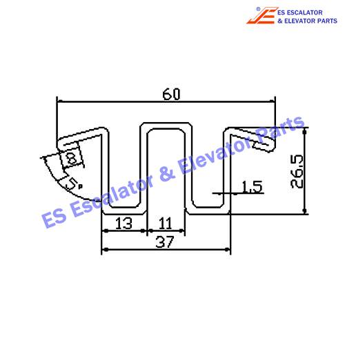 Escalator 5P6K1027 Track Use For KONE