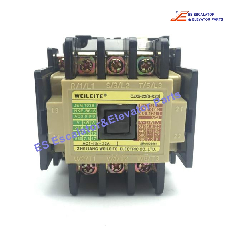 S-K21 Escalator Magnetic Contactor 100VDC 3Pole+2NO+2NC 32A Auxiliary Contacts Use For Mitsubishi