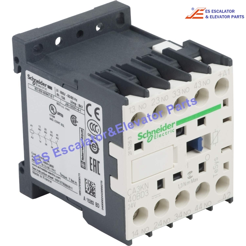 CA3KN40BD3 Elevator Control Relay 24 V DC Use For Schneider